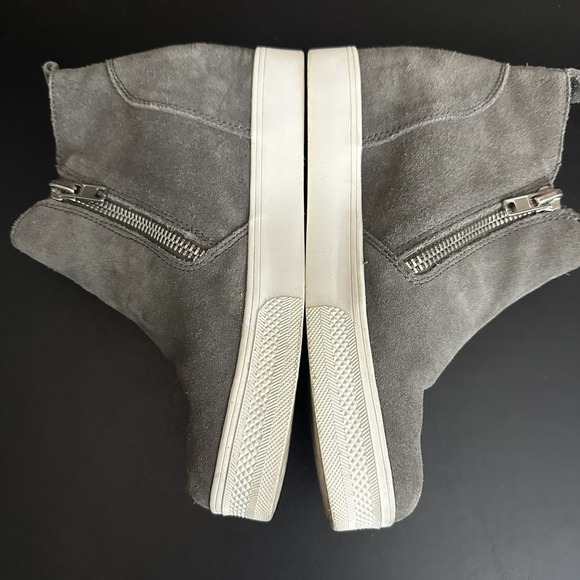 Steve Madden Wedgie High Top Sneaker Leather Streetwear Gray Bootie Shoes 8.5 - Picture 6 of 10